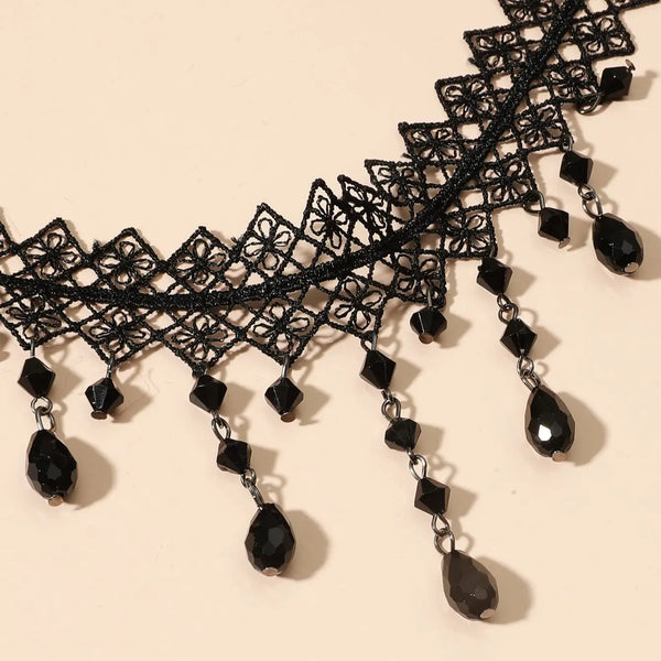 Trendy Lace Black Goddess Choker Necklace