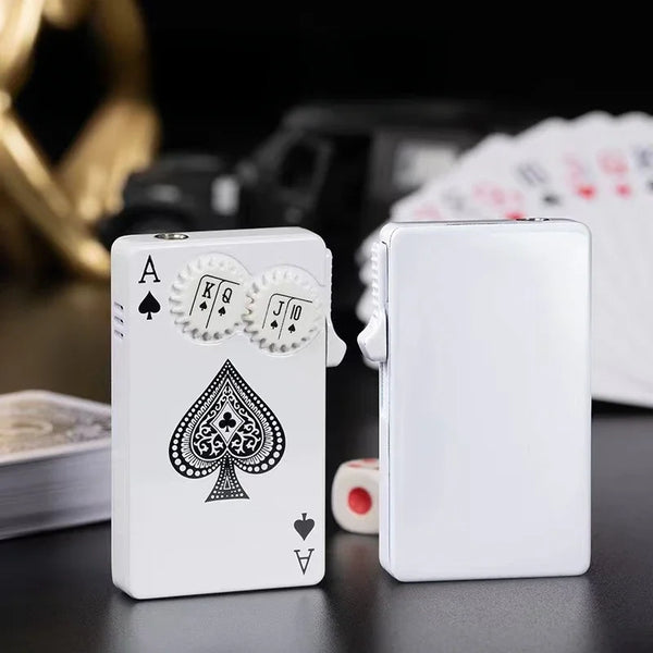 Trendy Stoner Butane Windproof Metal Playing Cards Lighter