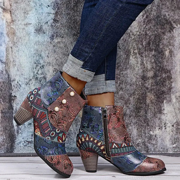 Trendy Ankle Bohemian Waterproof Heel Boots - TrendsetterbyTracy Boutique