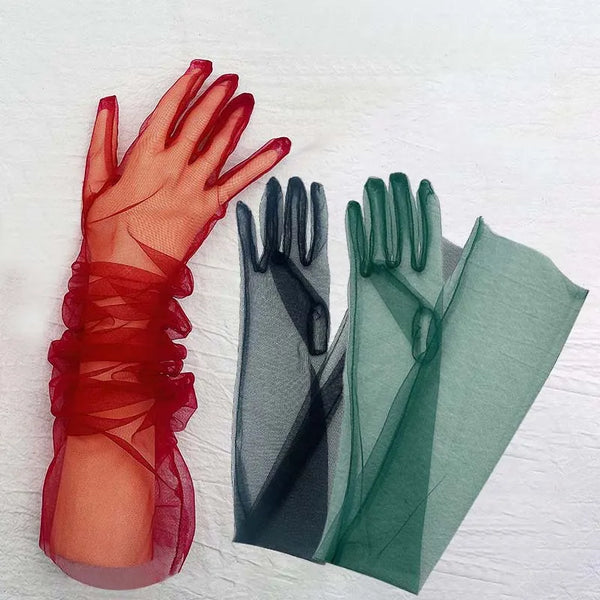 Trendy Transparent Ultra Thin Long Dress Gloves - TrendsetterbyTracy Boutique