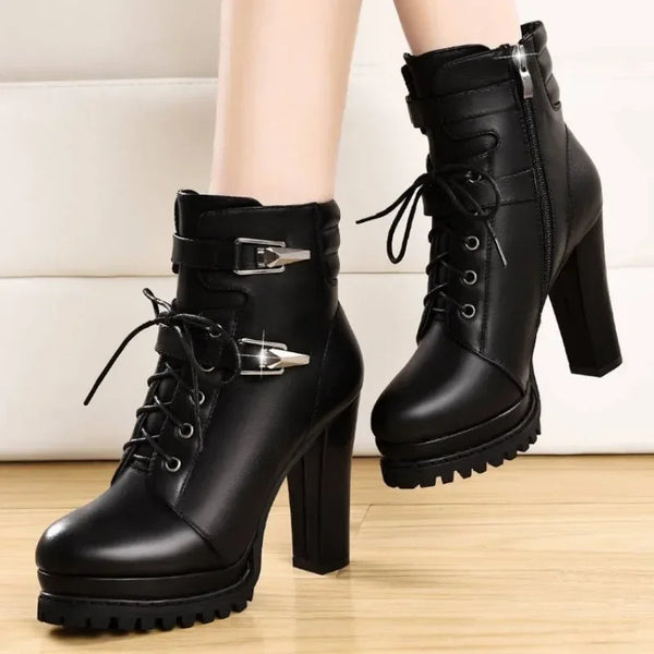 Trendy High Heel Ankle Retro Punk Boots - TrendsetterbyTracy Boutique