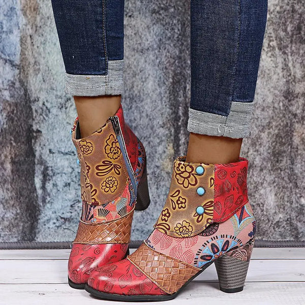 Trendy Ankle Bohemian Waterproof Heel Boots - TrendsetterbyTracy Boutique