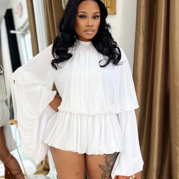 Trendy Draped Ruffled Two Piece Short Set
