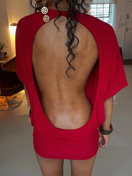Trendy Backless Mini Party Dress