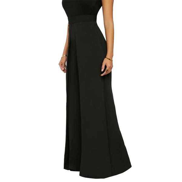 Trendy Wide Leg Asymmetric High Waisted Pants