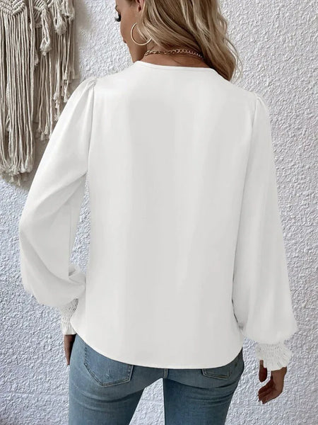 Trendy Simple Cross Chiffon Flare Blouse