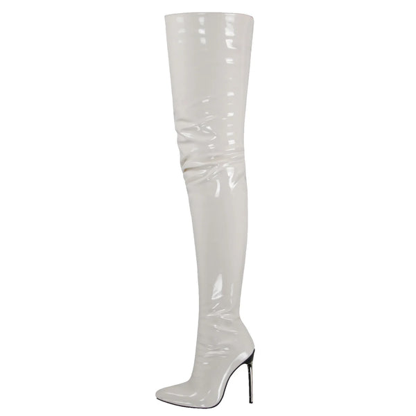 Trendy Patent Leather Over The Knee Boots