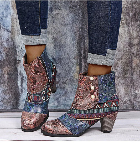 Trendy Ankle Bohemian Waterproof Heel Boots - TrendsetterbyTracy Boutique