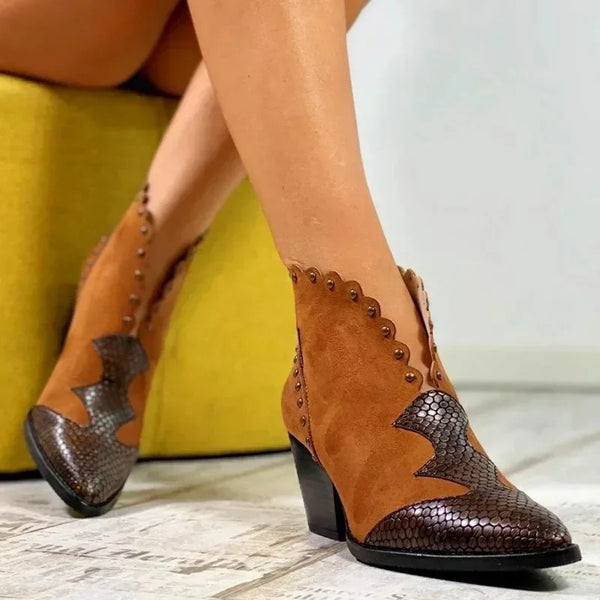 Trendy Western Style Ankle Boots