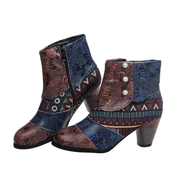 Trendy Ankle Bohemian Waterproof Heel Boots - TrendsetterbyTracy Boutique