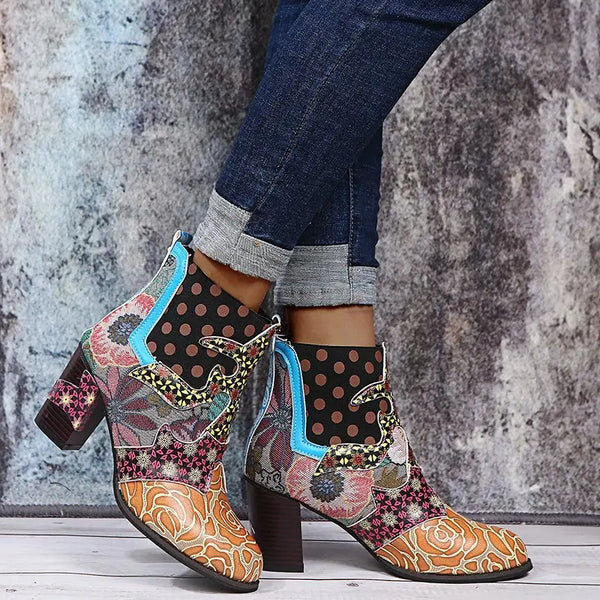 Trendy Ankle Bohemian Waterproof Heel Boots - TrendsetterbyTracy Boutique
