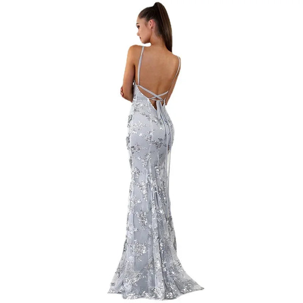 Trendy Sequins Sleeveless Patchwork Party Dresss