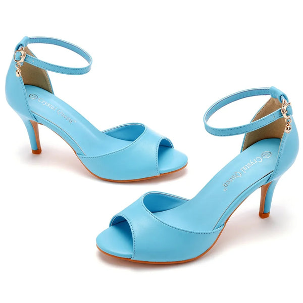 Trendy Peep Toe Low Heel Sandals