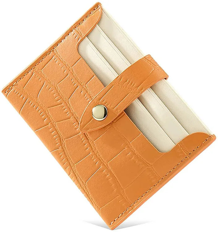 Trendy Small  Faux Leather  I.D. Card Holder