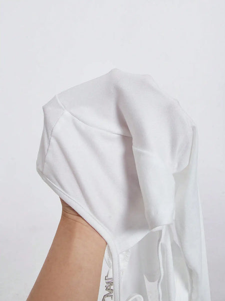 Trendy Hollow Out V Neck Backless Blouse