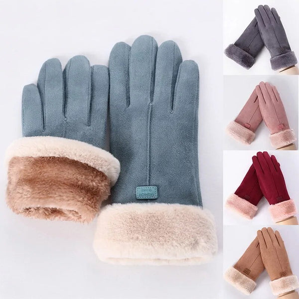 Trendy Cashmere Leather Touch Screen  Gloves - TrendsetterbyTracy Boutique