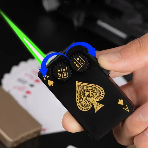 Trendy Stoner Butane Windproof Metal Playing Cards Lighter