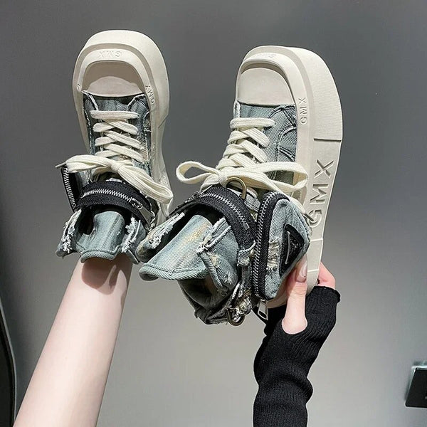 Trendy Ankle Canvas Platform Shoes - TrendsetterbyTracy Boutique