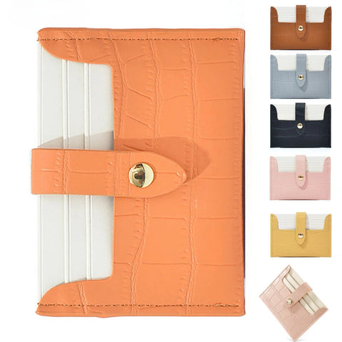 Trendy Small  Faux Leather  I.D. Card Holder