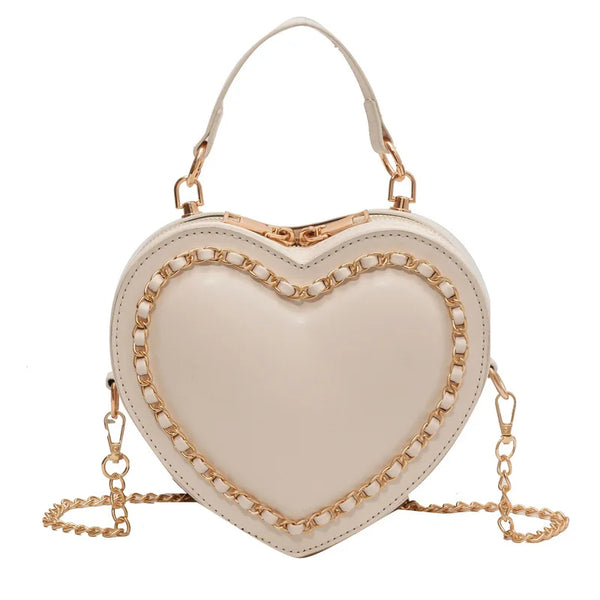 Trendy Fashion Leather Heart Shape Crossbody Bags