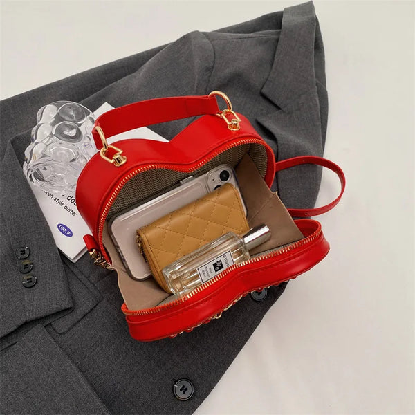 Trendy Fashion Leather Heart Shape Crossbody Bags