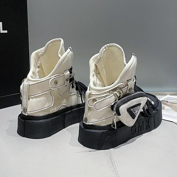 Trendy Ankle Canvas Platform Shoes - TrendsetterbyTracy Boutique