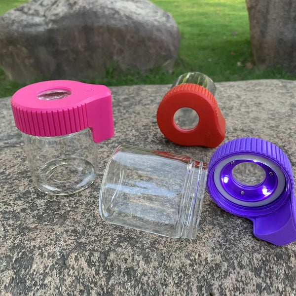 Trendy Stoner LED Illuminated Seal Dry Herb Grass Storage Jar