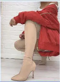 Trendy Velvet Over The Knee Boots