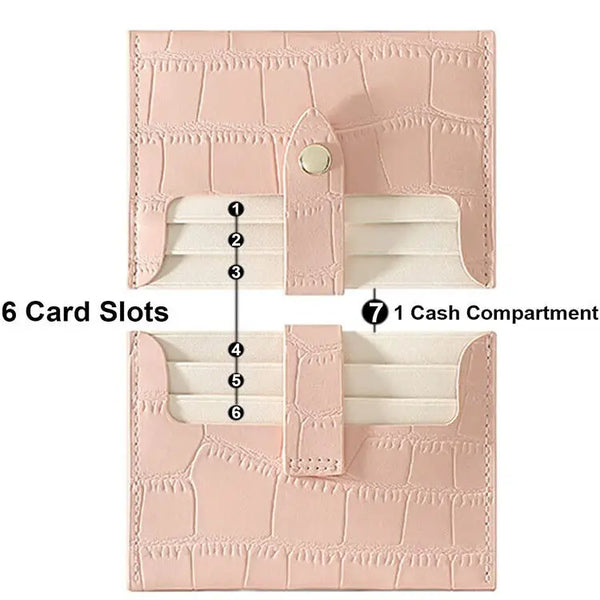 Trendy Small  Faux Leather  I.D. Card Holder
