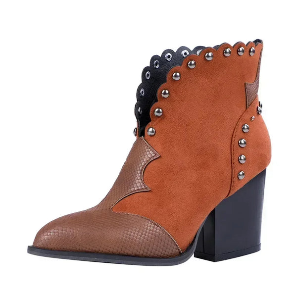 Trendy Western Style Ankle Boots