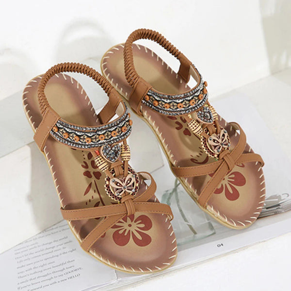 Trendy Retro Flower Artisan Accents Sandals