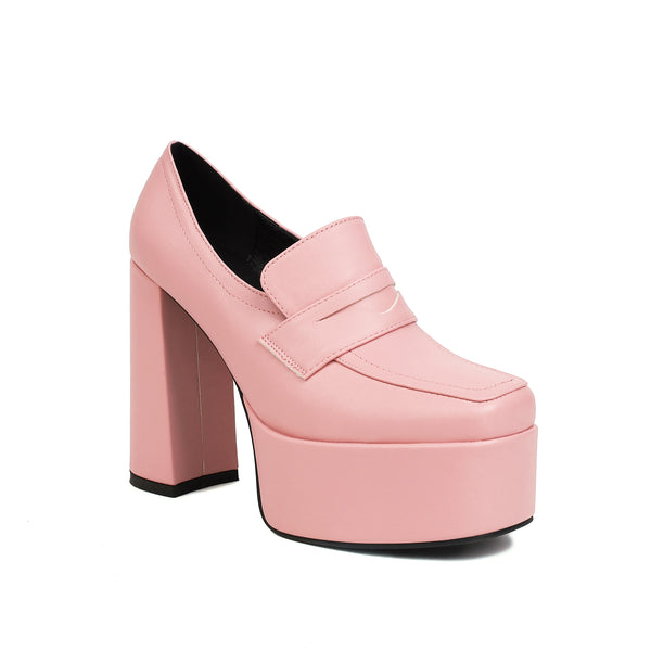 Trendy Platform High Loafer Heels