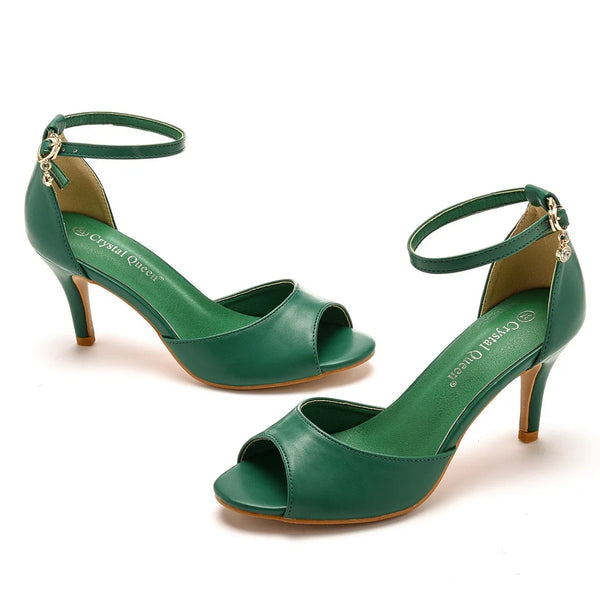 Trendy Peep Toe Low Heel Sandals