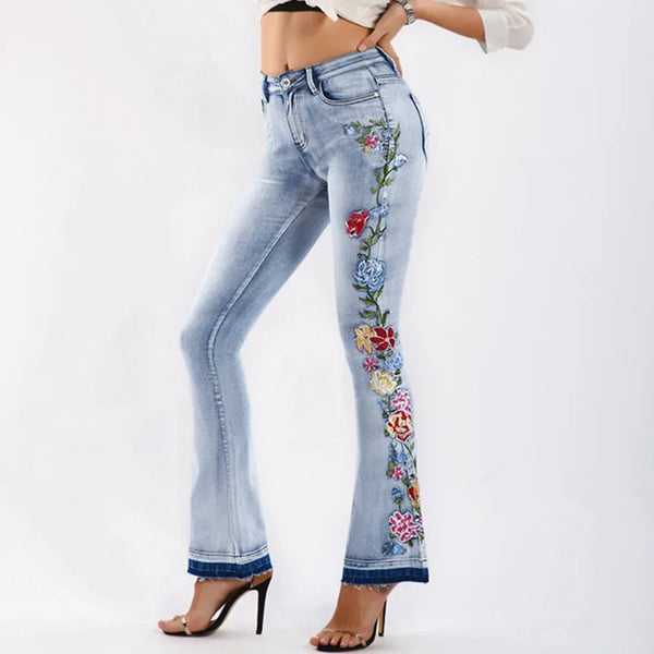 Trendy Fare Push Up Flower Decor Pants