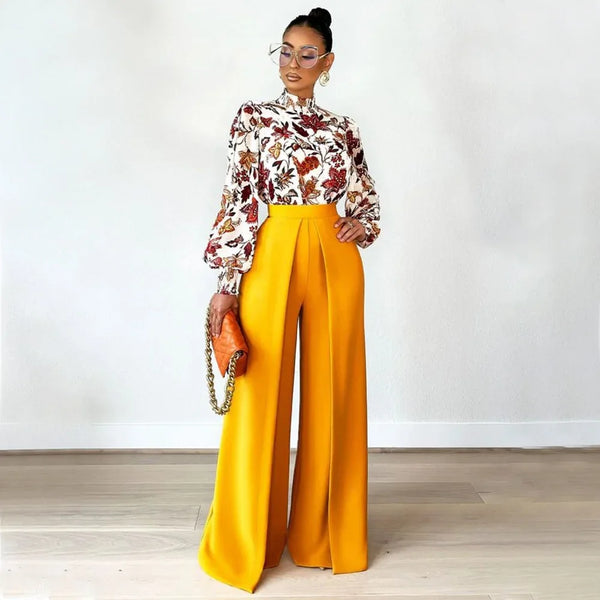 Trendy Wide Leg Asymmetric High Waisted Pants