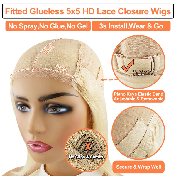 Trendy Glueless Pre Plucked Lace Frontal Wig