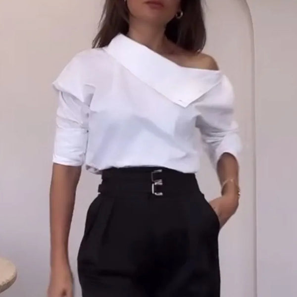 Trendy White Turtleneck Sweater