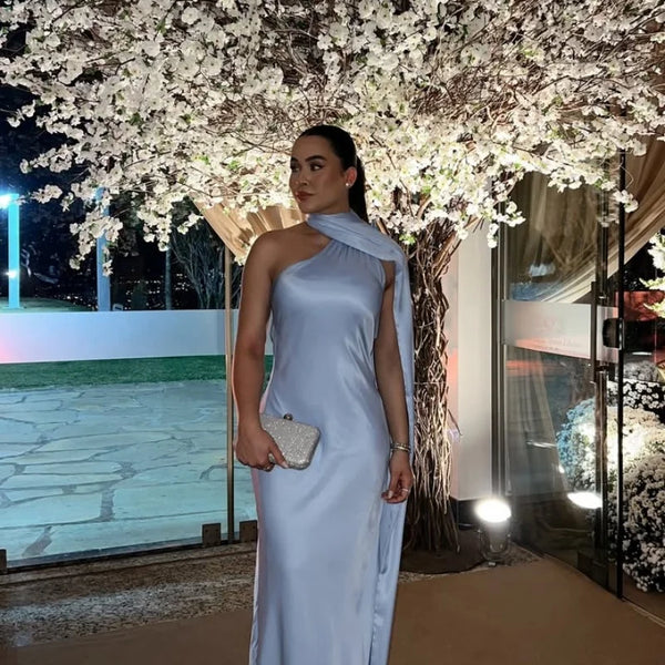 Trendy Halter Flared Long Maxi Inspired Formal Dress