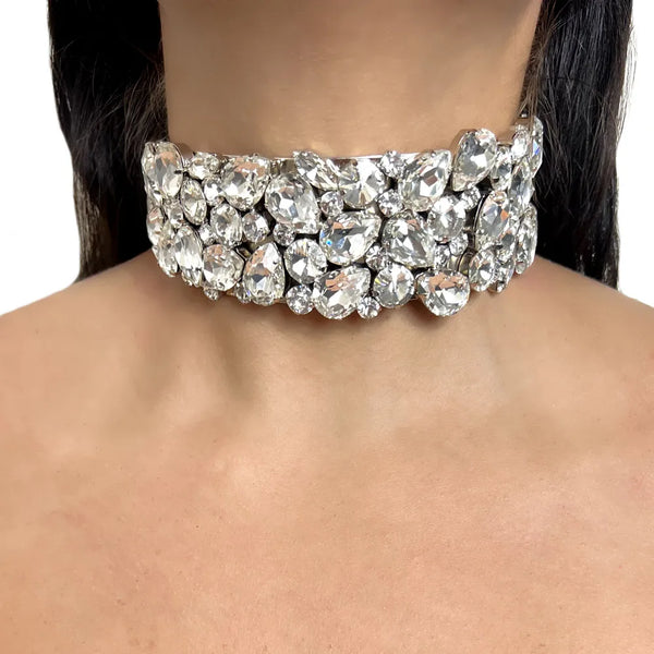 Trendy Bedazzled Necklace And Bangle Set