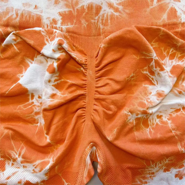 Trendy Seamless Yoga Scrunch Tie Dye Leggings