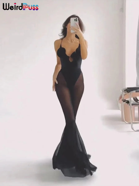 Trendy Floral Bra Crop Black Mesh Jumpsuit