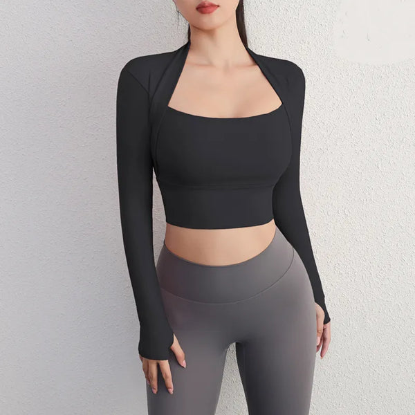 Trendy Long Sleeve Yoga Crop Top Shirts - TrendsetterbyTracy Boutique