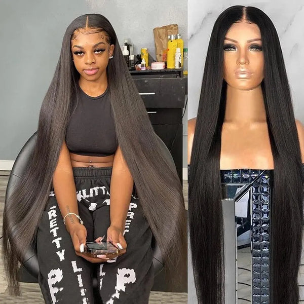 Trendy Bone Straight Human Brazilian Lace Frontal Wig