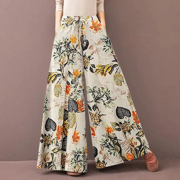 Trendy Bohemian Wide Leg Floral Pants