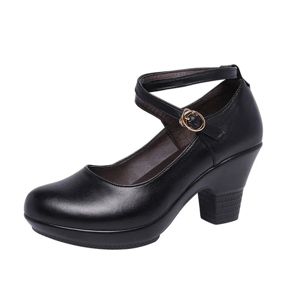 Trendy Mary Jane Genuine Leather High Heels - TrendsetterbyTracy Boutique