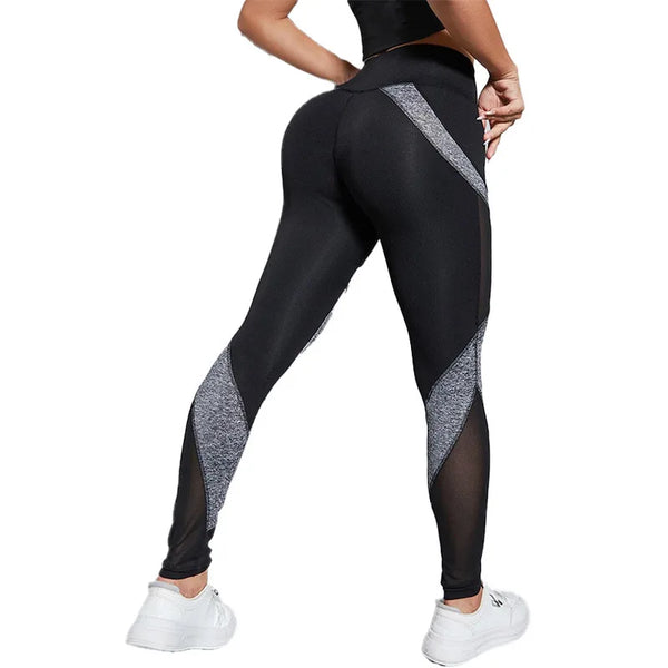 Trendy Mesh Sliced Yoga Black And Ground