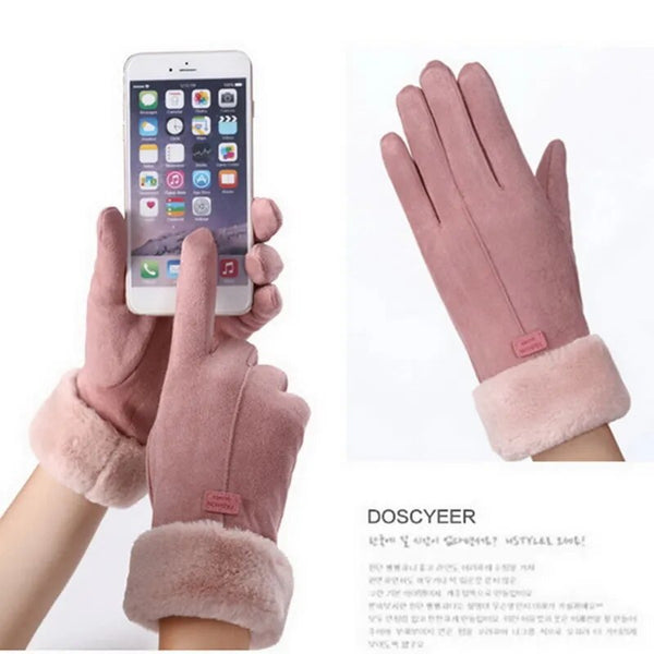 Trendy Cashmere Leather Touch Screen  Gloves - TrendsetterbyTracy Boutique