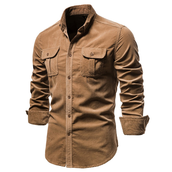Trendy 100% Cotton Men's Casual Solid Color Shirt - TrendsetterbyTracy Boutique