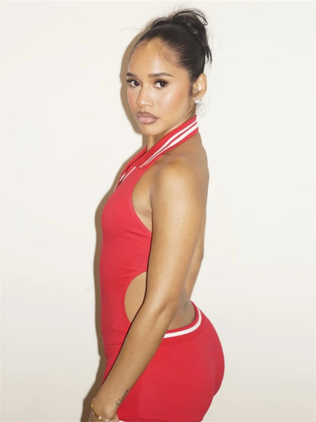 Trendy Hipster Backless Halter Jumpsuit