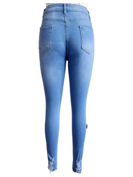 Trendy Ripped High Waist Denim Jeans